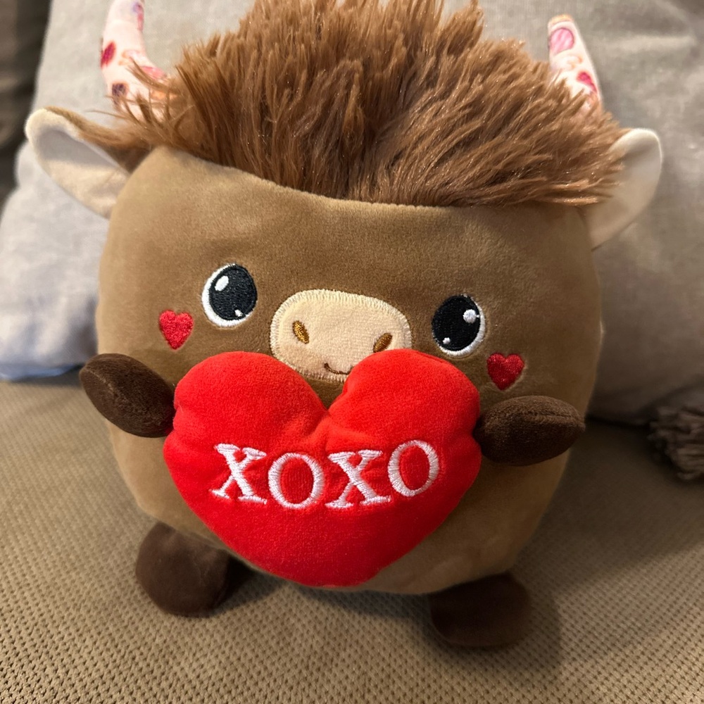 Adorable Brown Stuffed Animal with Red Heart